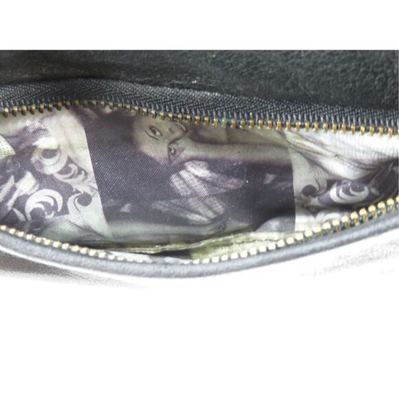 Vintage La Regale Metallic Silver & Black Evening Fabric Chain Bag Crossbody - Picture 6 of 8